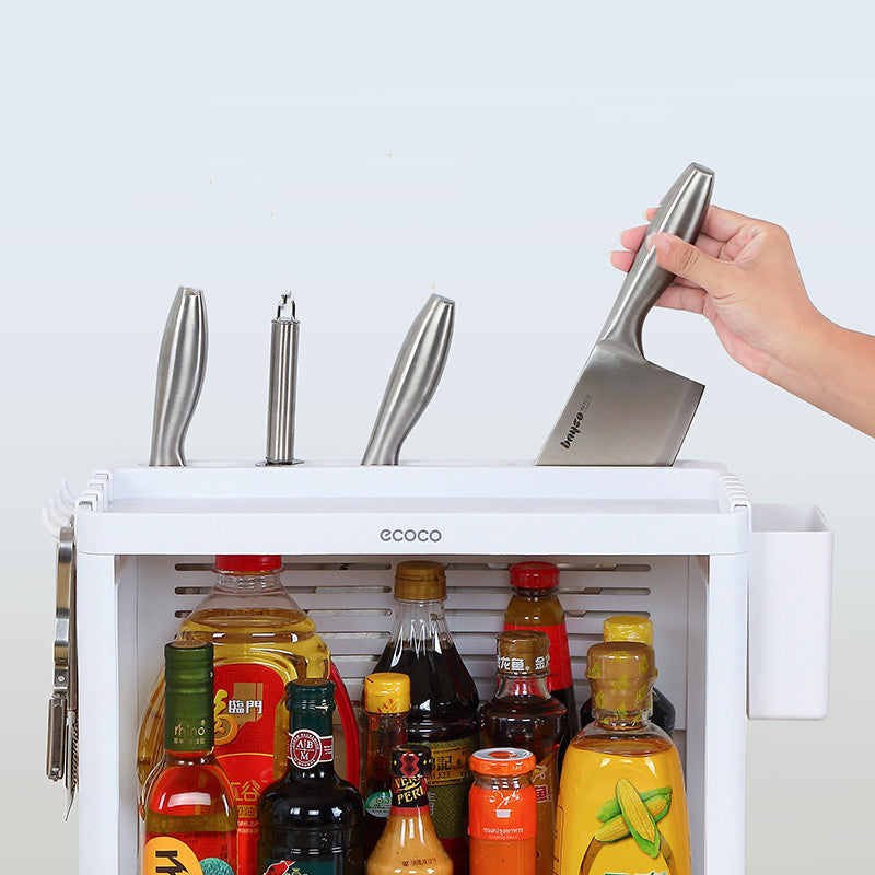 Transform Your Kitchen with the Double-Layer Kitchen Shelf Knife Rack Storage Box