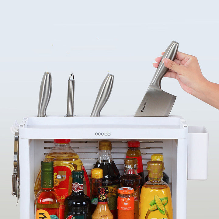 Transform Your Kitchen with the Double-Layer Kitchen Shelf Knife Rack Storage Box