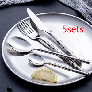 Elevate Your Dining Experience with the Golden Western Steak Cutlery Set Spoon