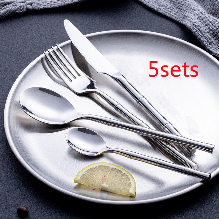 Elevate Your Dining Experience with the Golden Western Steak Cutlery Set Spoon