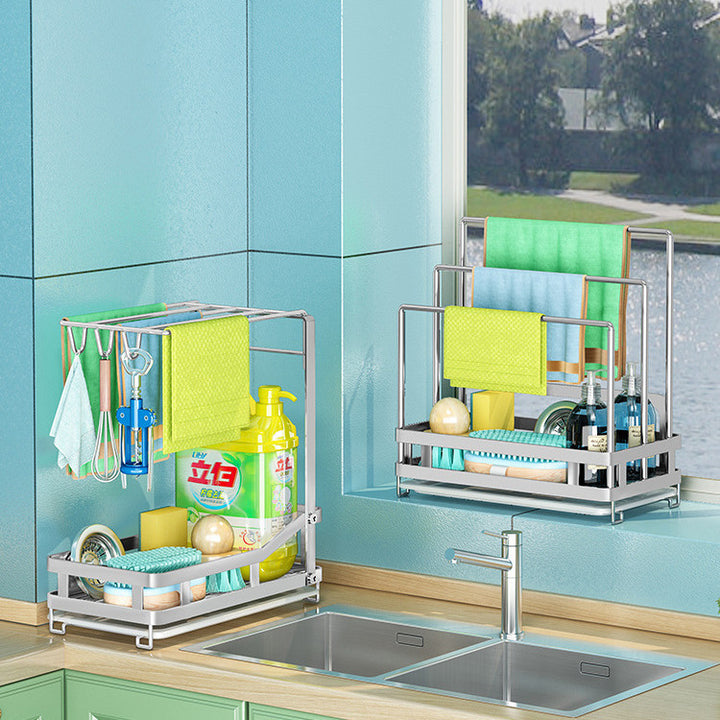 Stainless Steel Kitchen Drain Basket Storage Rack