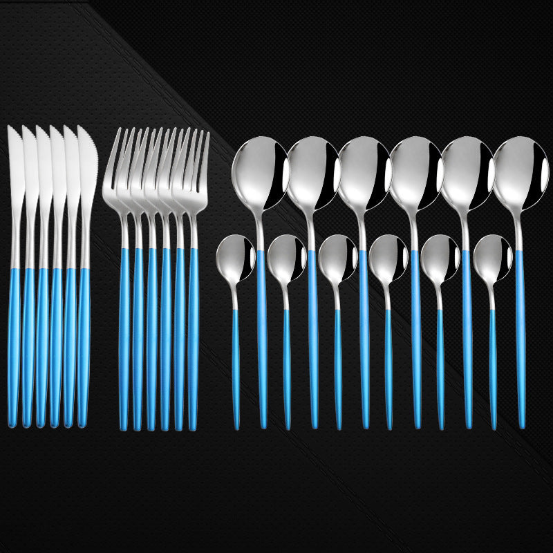 24 Pieces Set Spoon And Fork Western Cutlery