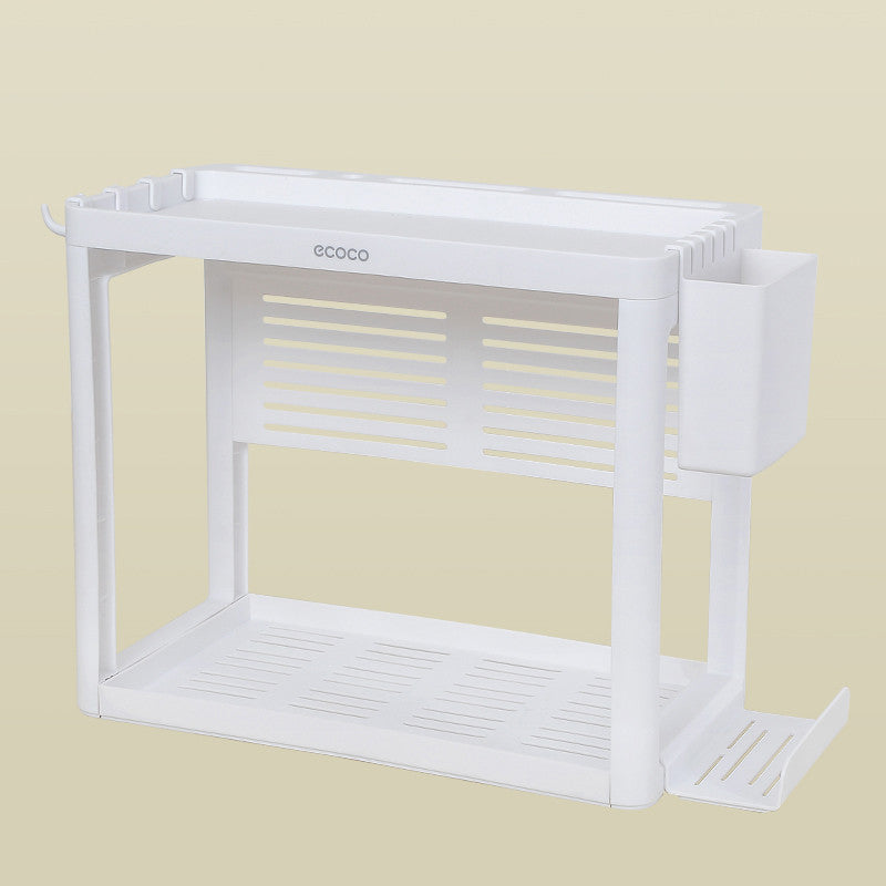 Double-layer kitchen shelf knife rack storage box
