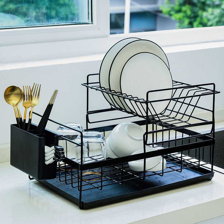 Tier Metal Wire Kitchen Dish Storage Rack