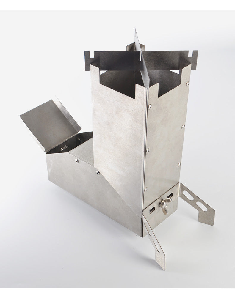 Outdoor stainless steel folding barbecue grill