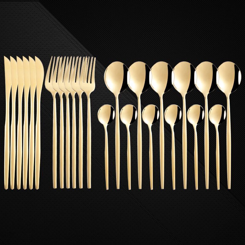 24 Pieces Set Spoon And Fork Western Cutlery
