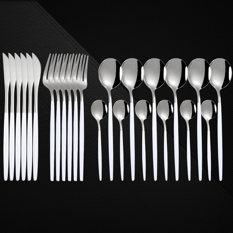 24 Pieces Set Spoon And Fork Western Cutlery