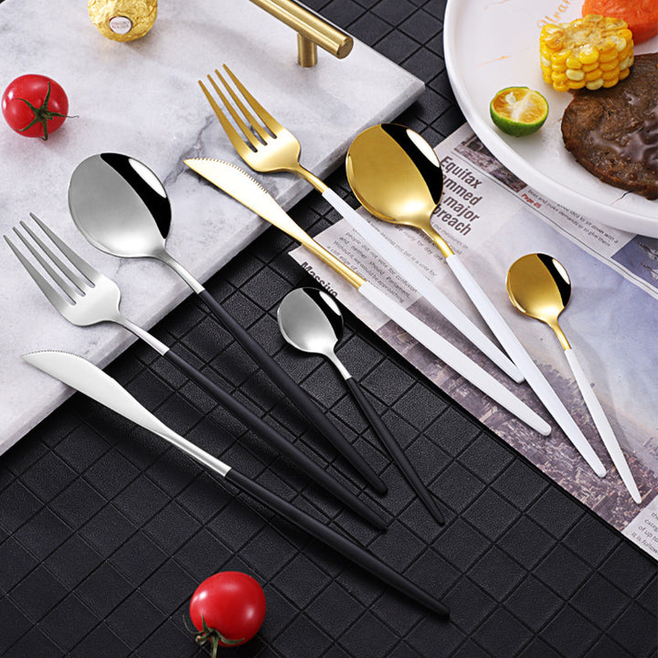 24 Pieces Set Spoon And Fork Western Cutlery