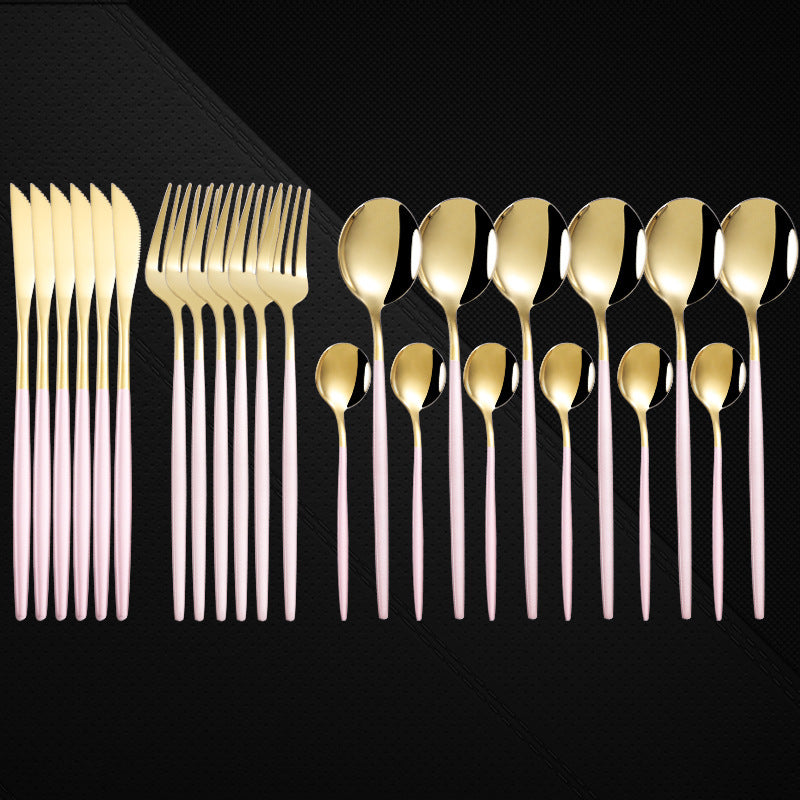 24 Pieces Set Spoon And Fork Western Cutlery