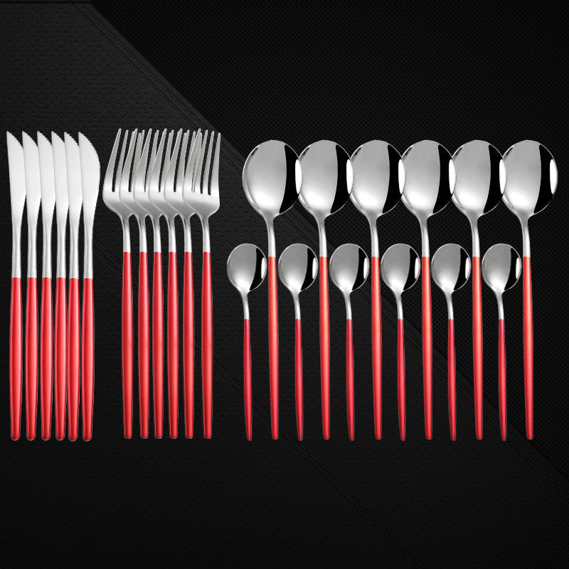 24 Pieces Set Spoon And Fork Western Cutlery