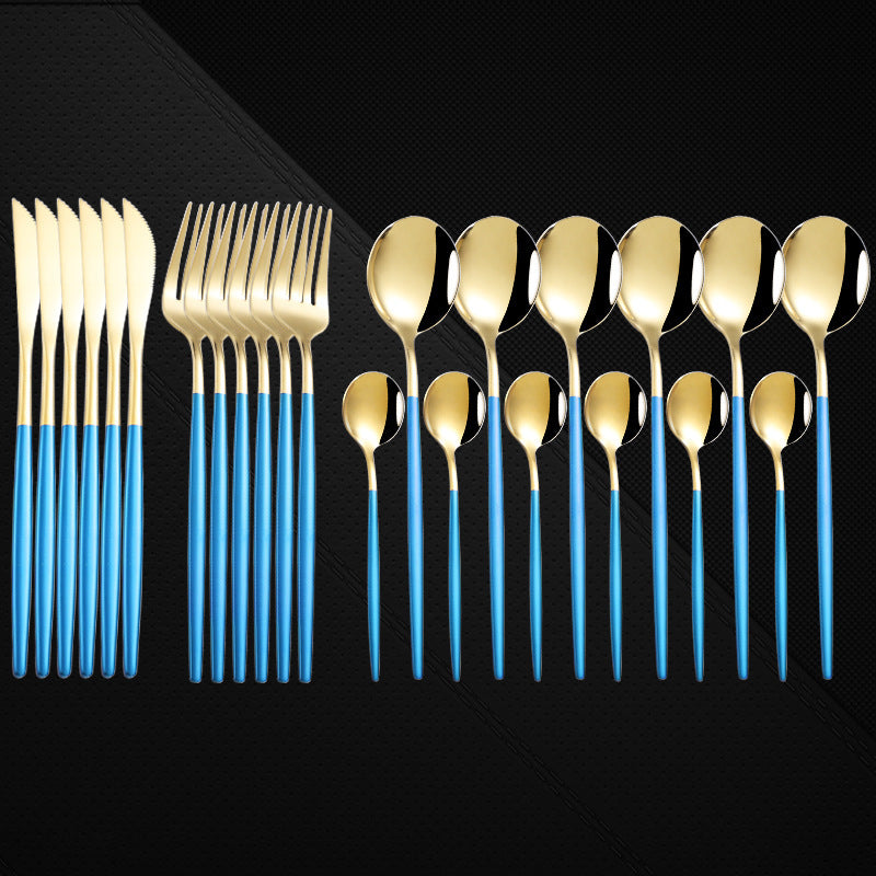 24 Pieces Set Spoon And Fork Western Cutlery