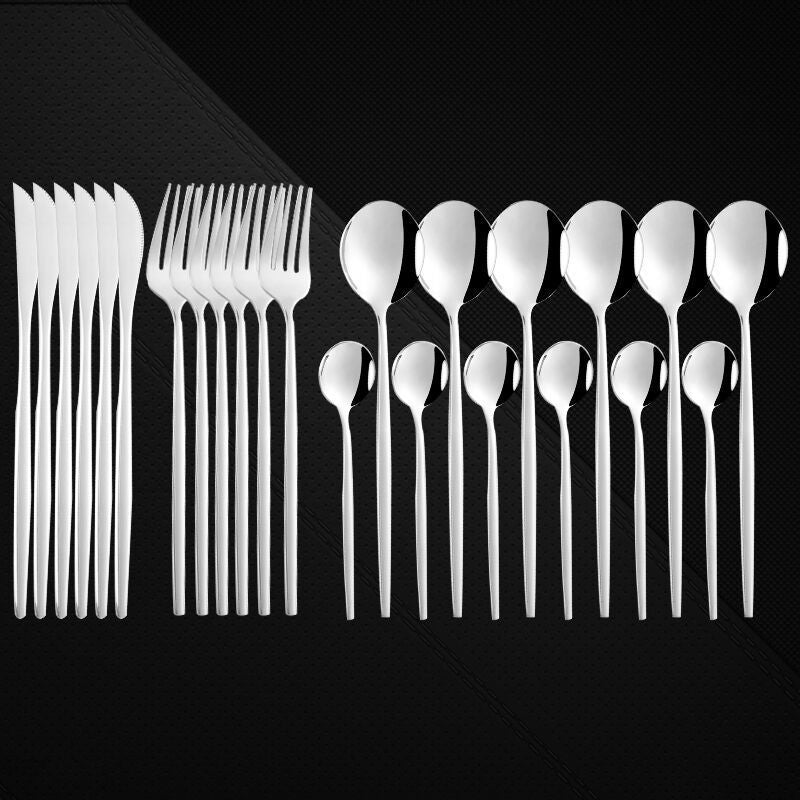 24 Pieces Set Spoon And Fork Western Cutlery