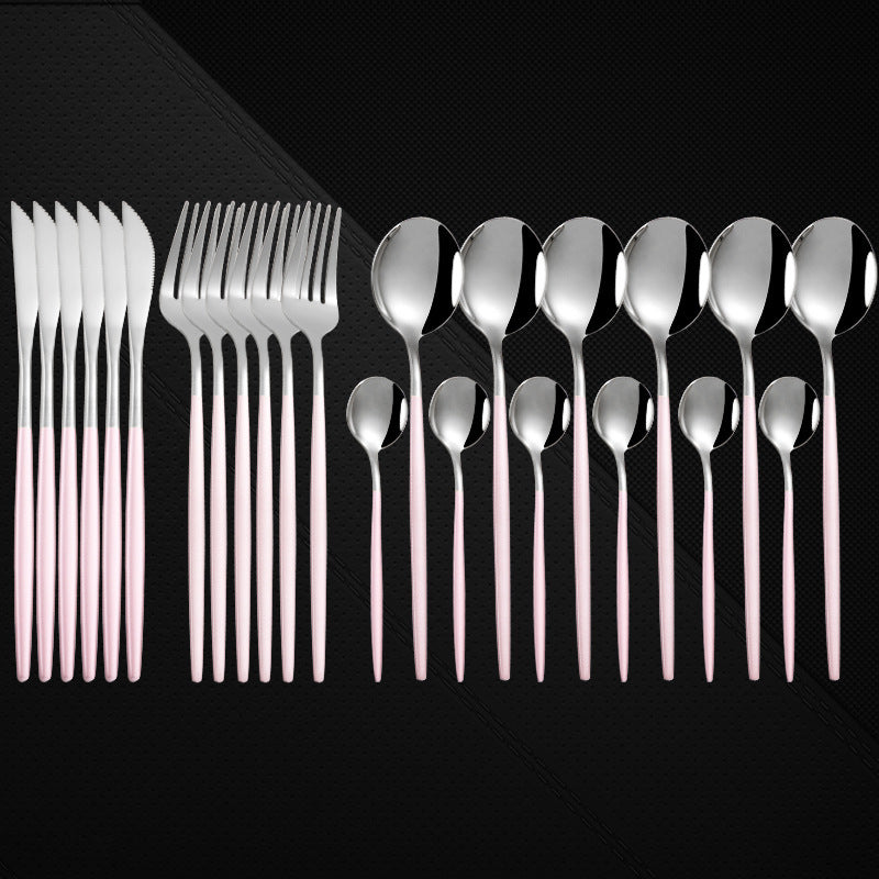 24 Pieces Set Spoon And Fork Western Cutlery