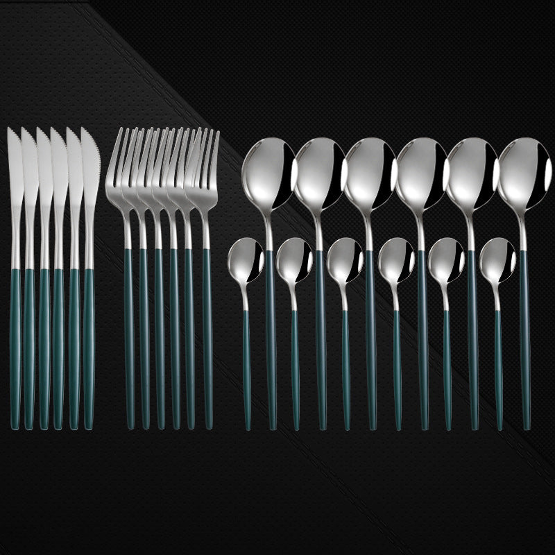 24 Pieces Set Spoon And Fork Western Cutlery