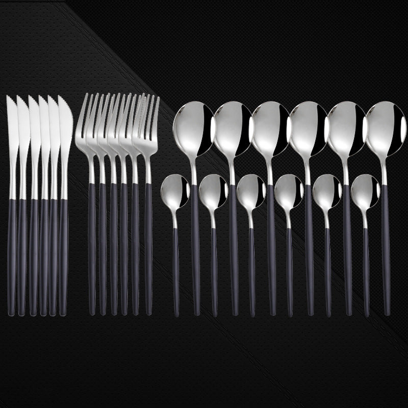 24 Pieces Set Spoon And Fork Western Cutlery