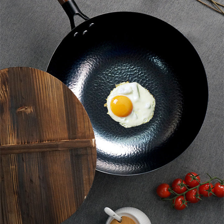 Bottom Uncoated Wok Frying Pan
