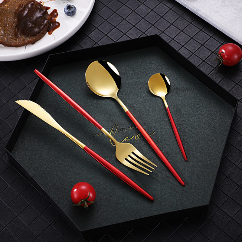 24 Pieces Set Spoon And Fork Western Cutlery