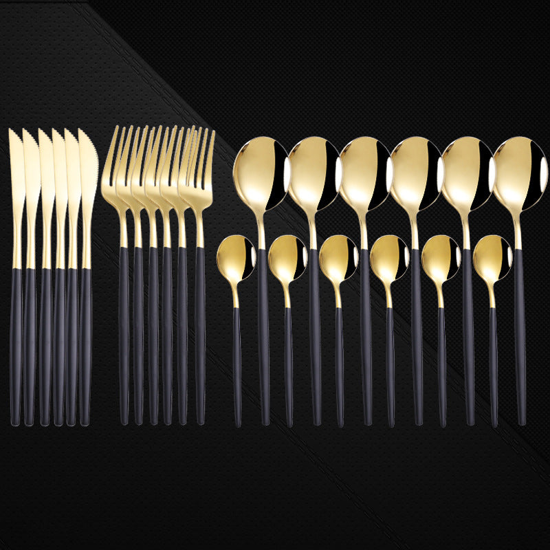 24 Pieces Set Spoon And Fork Western Cutlery