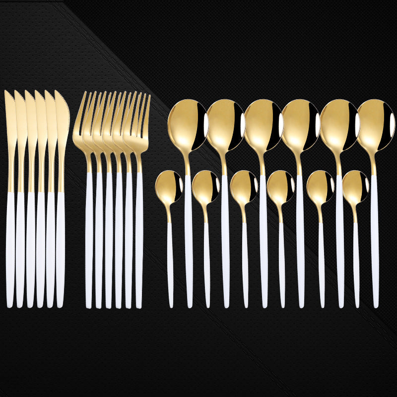 24 Pieces Set Spoon And Fork Western Cutlery