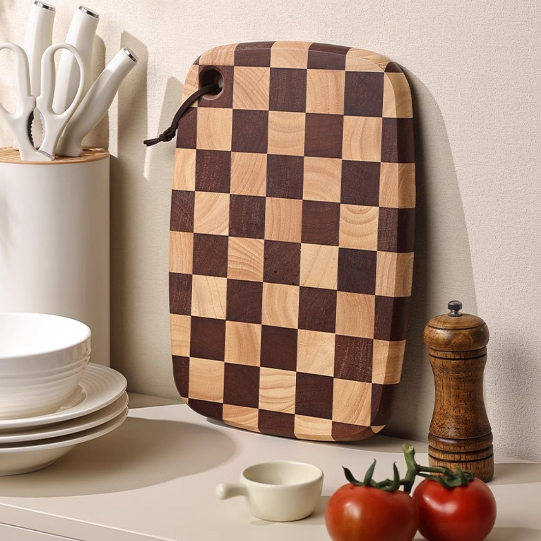 Acacia Mangium Chessboard Grid Cutting Board